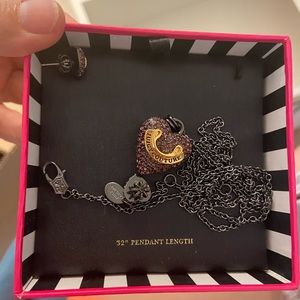 juicy couture, necklace and stud, purple